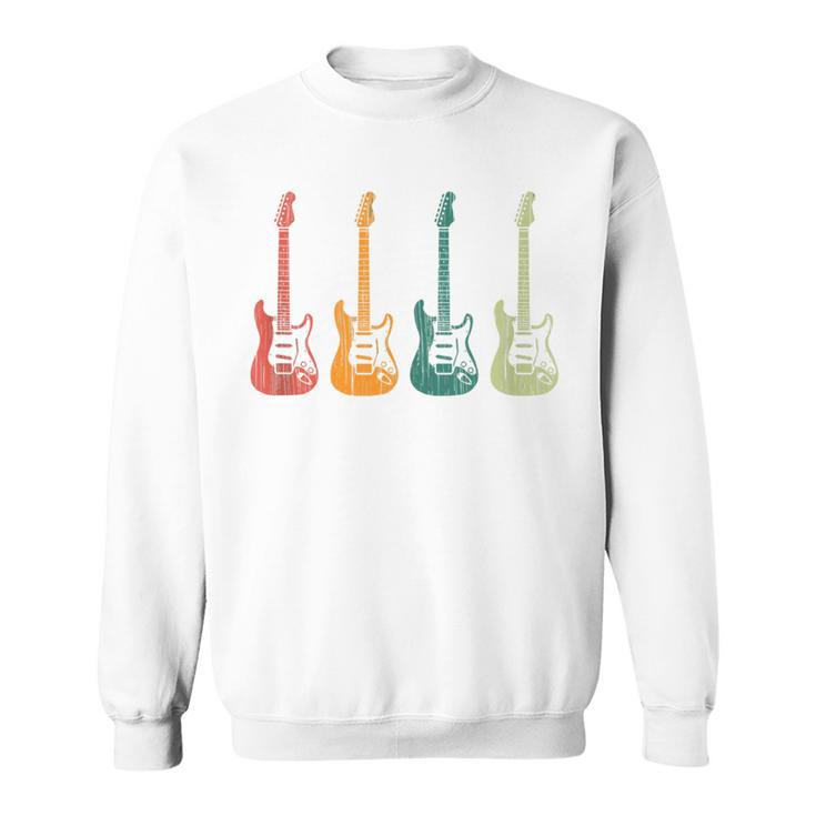 Vintage Guitars Retro Guitarists Bassist Sweatshirt