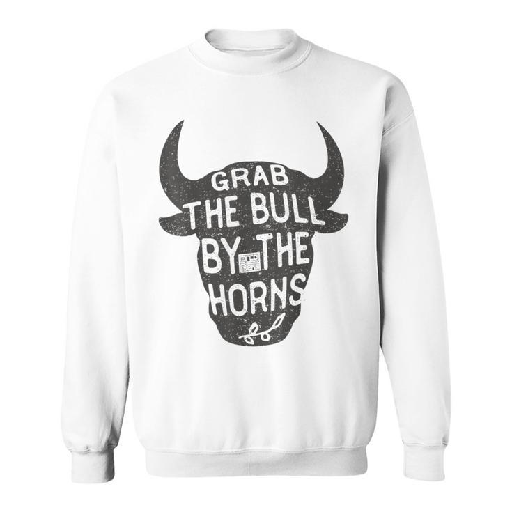 Vintage Inspiration Grab Bull Horns Rodeo Cow Riding Sweatshirt