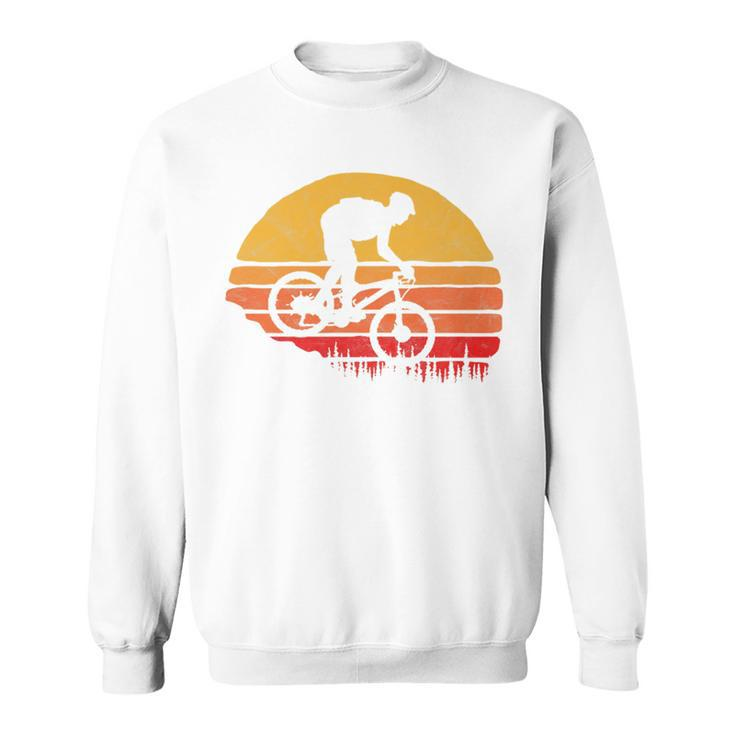 Vintage Mountain Biking Outdoor Retro Sunset Graphic Sweatshirt