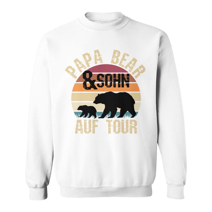 Vintage Papa Bear Und Sohn Auf Tour Wandern Campenatertag Sweatshirt