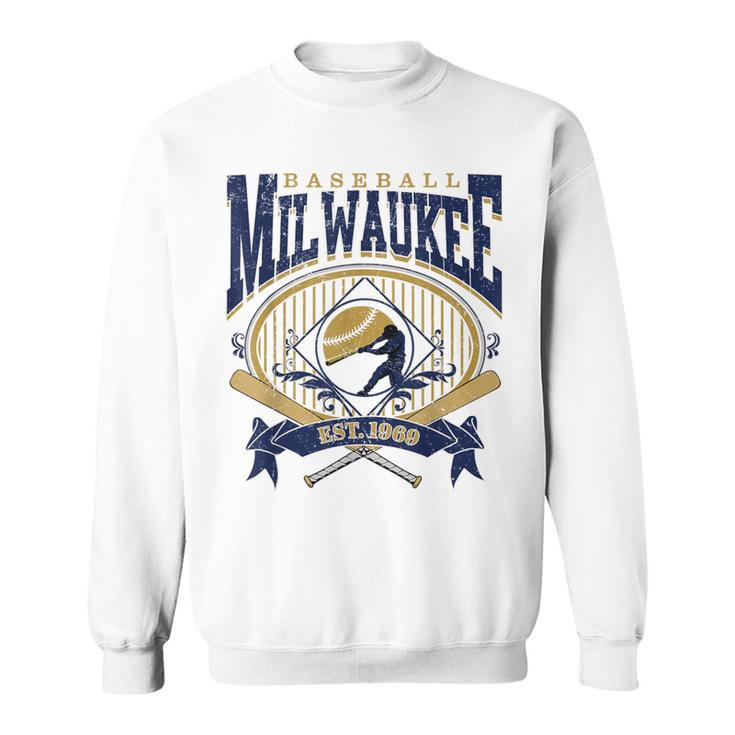 Vintage Retro Milwaukee Baseball Sweatshirt