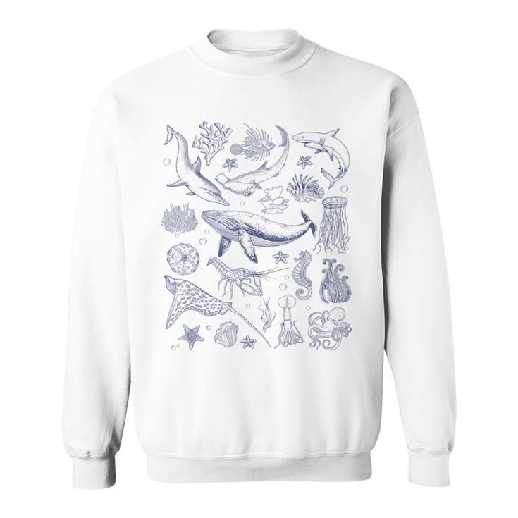 Vintage Retro Sea Animal Natural Ocean Sea Life 2024 Apparel Sweatshirt