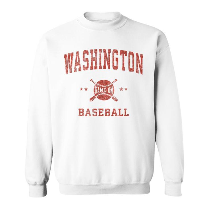 Washington Vintage Baseball Throwback Retro Sweatshirt