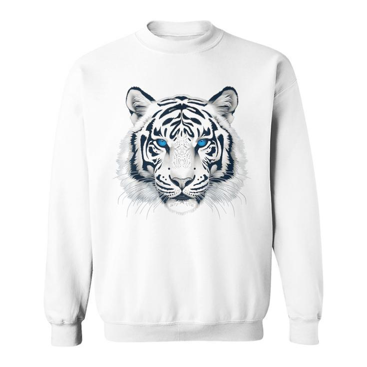 White Tiger Blue Eyes Wild Cat Animal Sweatshirt