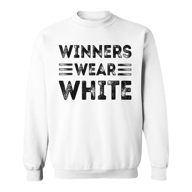 Winners Wear White Color Team Spirit Game War Camp Crew Sweatshirt