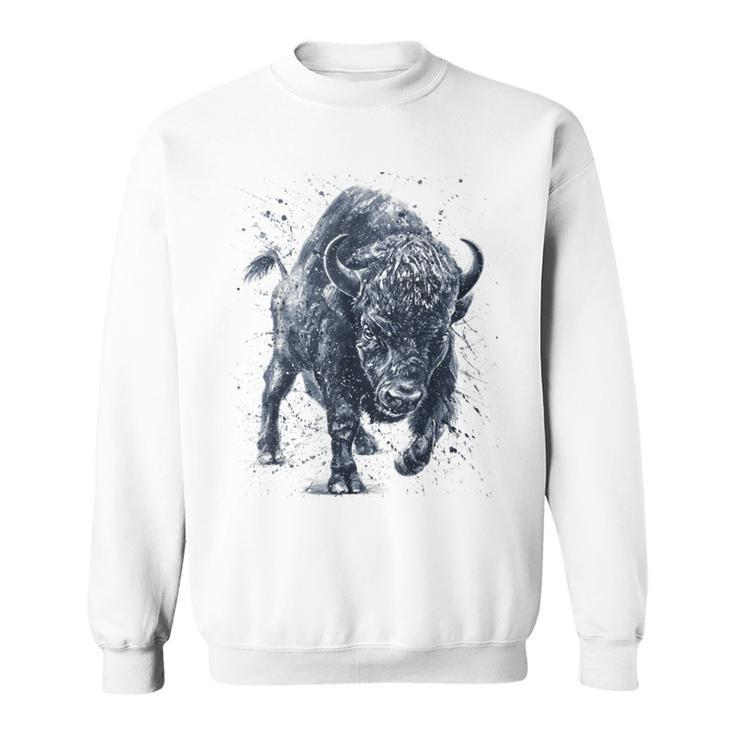 Wut Der Bestie Bison-Buffalo Im Vintage-Stil Sweatshirt