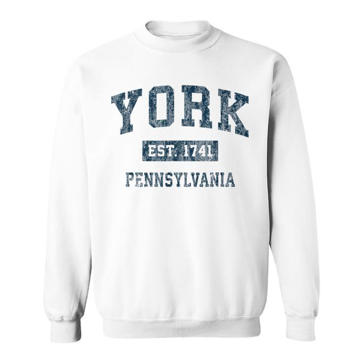 York Pennsylvania Pa Vintage Sports Navy Print Sweatshirt