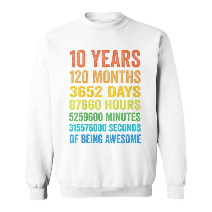 Youth 10Th Birthday 10 Years Old Vintage Retro 120 Months Sweatshirt