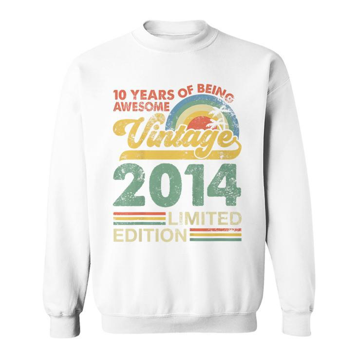 Youth 10Th Birthday Boy Born In 2014 10 Years Old Vintage Sweatshirt