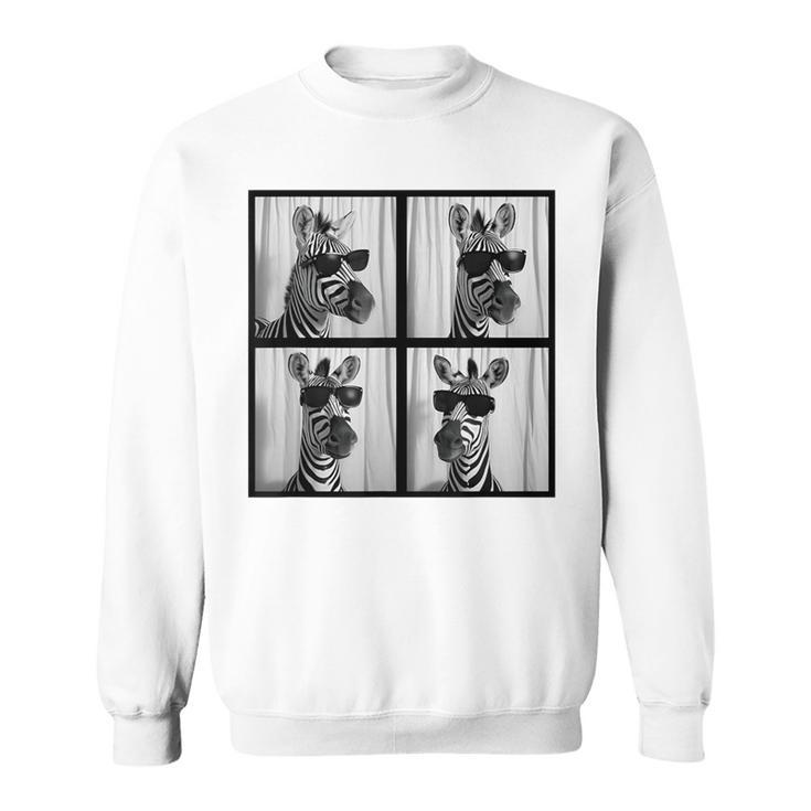 Zebra With Sunglasses Zoo Lover Safari Animal Photo Sweatshirt