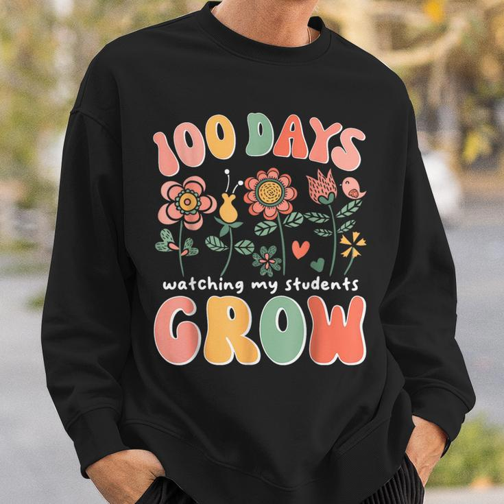 100 Day Watching My Students Grow 100 Days Of School Teacher Sweatshirt Gifts for Him