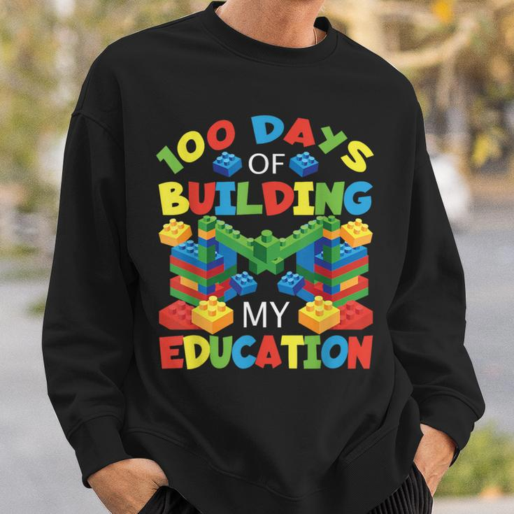 100 Days Of Building My Education Construction Block Sweatshirt Gifts for Him
