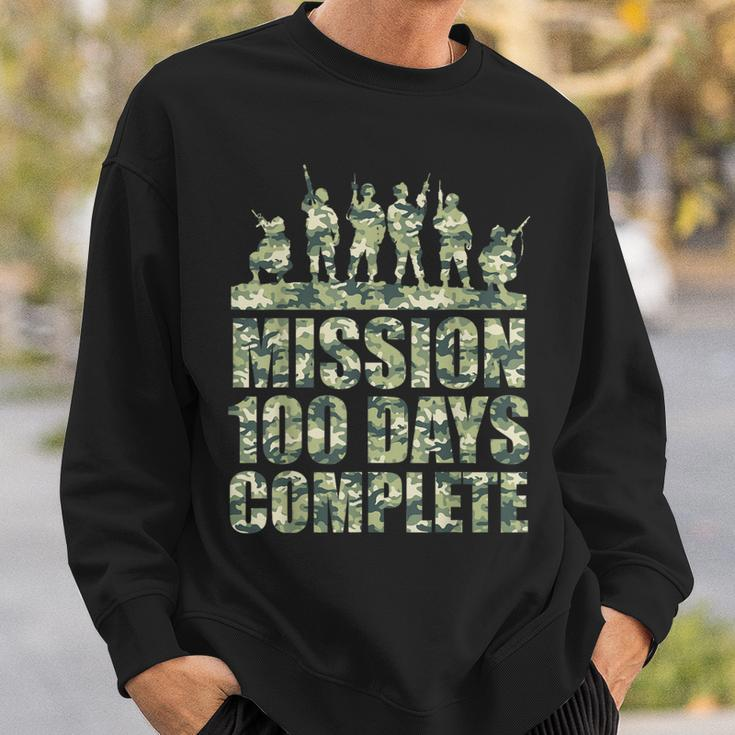100Th Day Of School Army Military Boys Camo Green Sweatshirt Gifts for Him