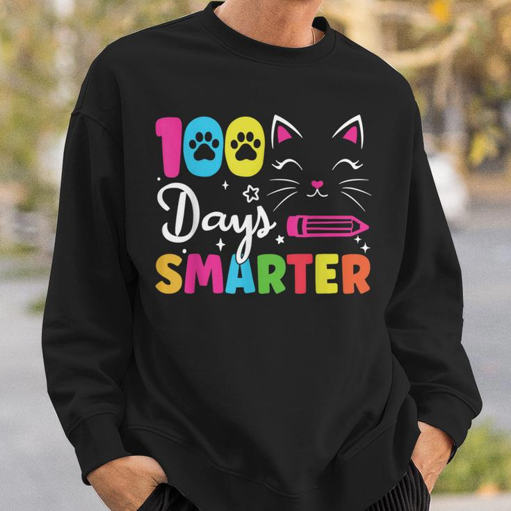 100Th Day Of School Students 100 Days Love Of Cats Smarter Sweatshirt Gifts for Him