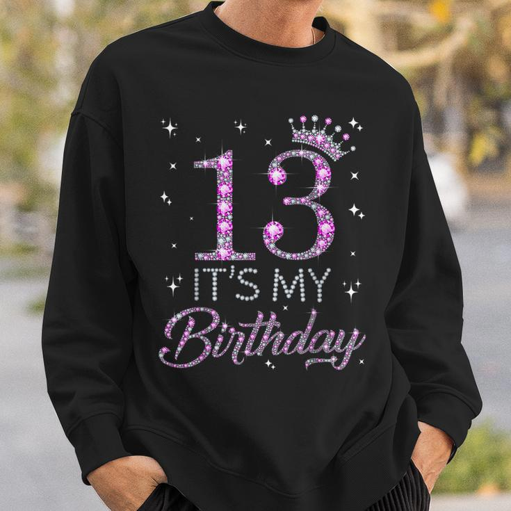 13 It's My Birthday Pink Crown Happy 13Th Birthday Girl Sweatshirt Gifts for Him