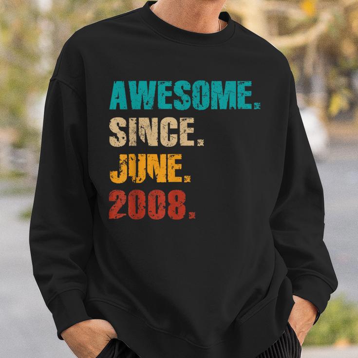 16 Year Old Vintage Awesome Since June 2008 16Th Birthday Sweatshirt Gifts for Him