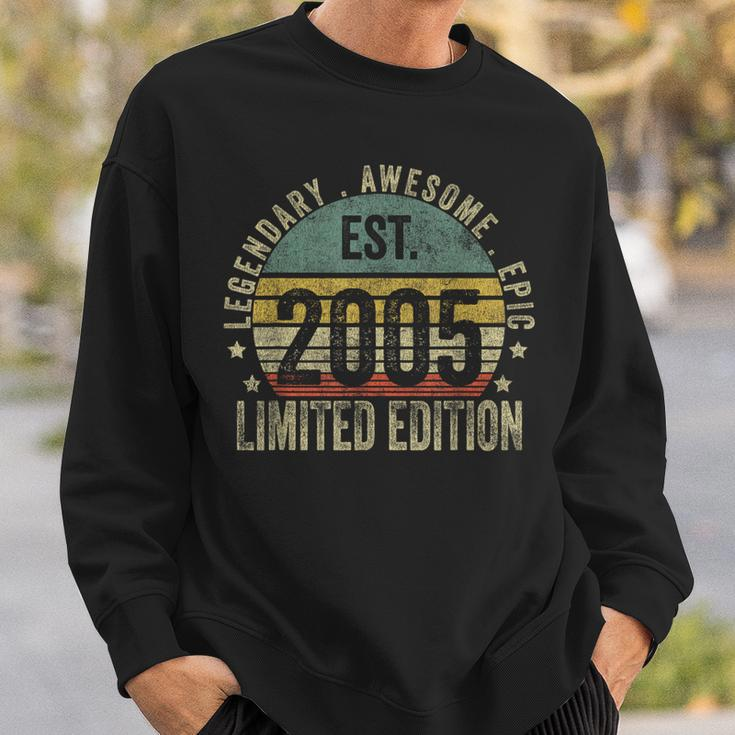 18Th Birthday Vintage 18 Year Old Est 2005 Limited Edition Sweatshirt Gifts for Him