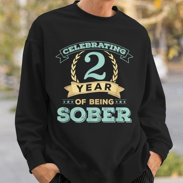 2 Year Sober Sobriety Anniversary Recovery Men Sweatshirt Gifts for Him