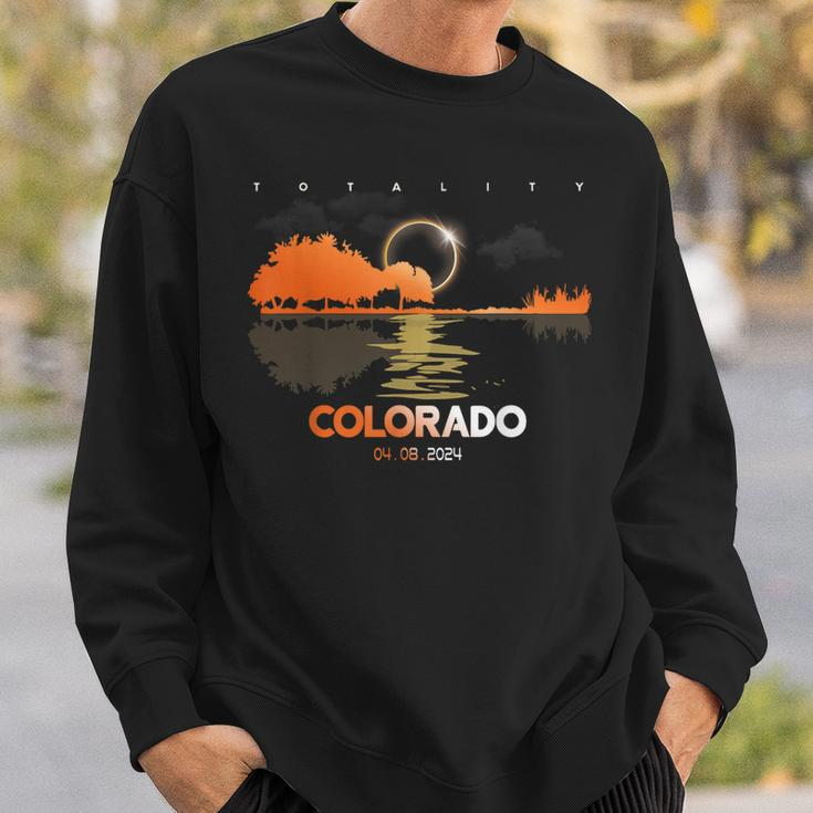 2024 Solar Eclipse Colorado Guitar Totality Sweatshirt Gifts for Him