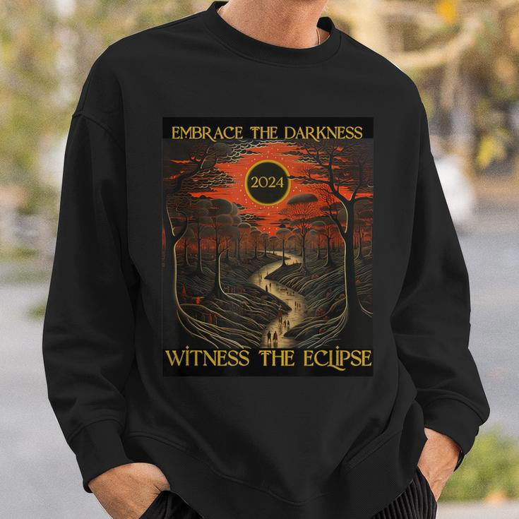 2024 Solar Eclipse Embrace The Darkness April 8 Totality Sweatshirt Gifts for Him