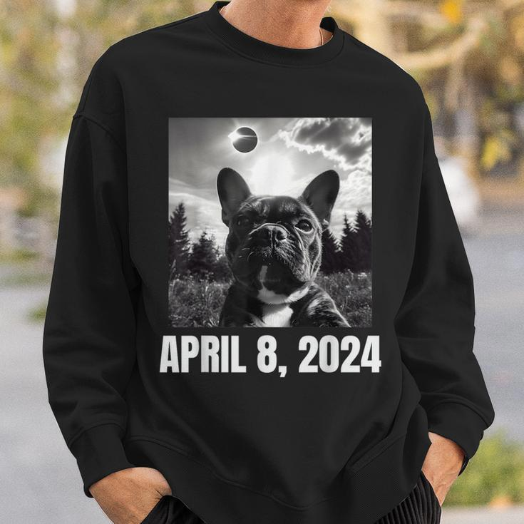 2024 Solar Eclipse French Bulldog Selfie Sweatshirt Gifts for Him