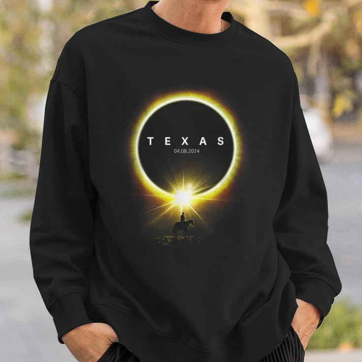 2024 Solar Eclipse Seen From The State Of Texas For Cowboys Sweatshirt Gifts for Him