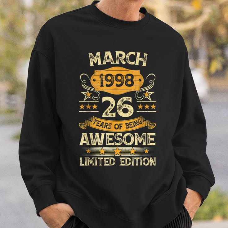 26 Years Old Vintage March 1998 26Th Birthday Mens Sweatshirt Gifts for Him