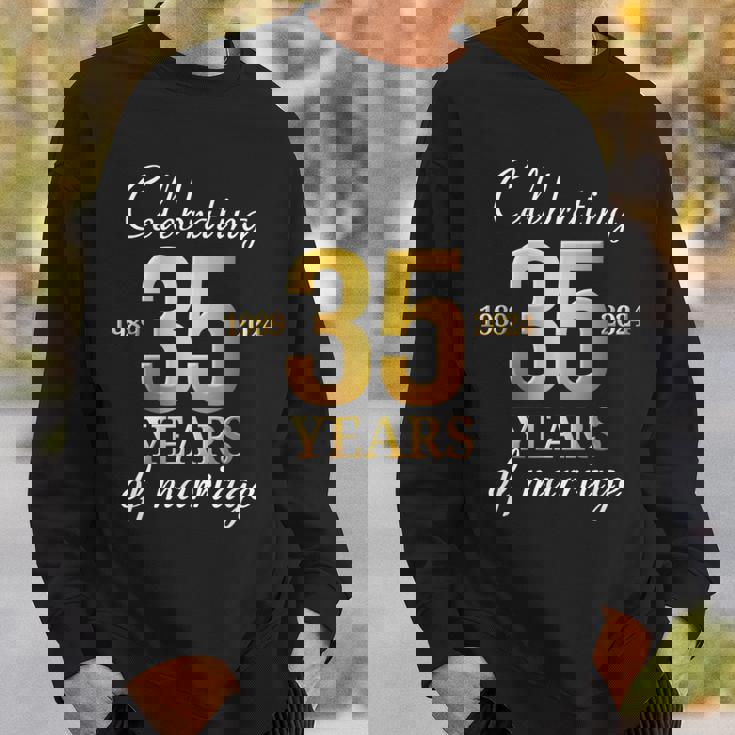 35 Years Of Marriage Est 1989 2024 35Th Wedding Anniversary Sweatshirt Gifts for Him