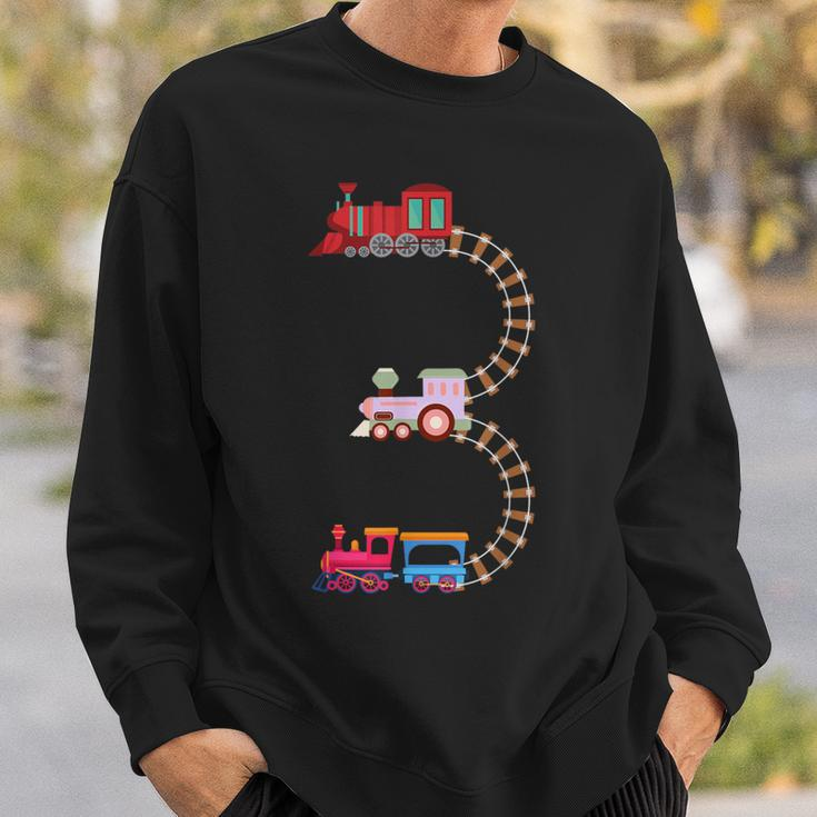 3Rd Birthday Train Railroad Themed Fun 3 Years Old Boy Train Sweatshirt Gifts for Him