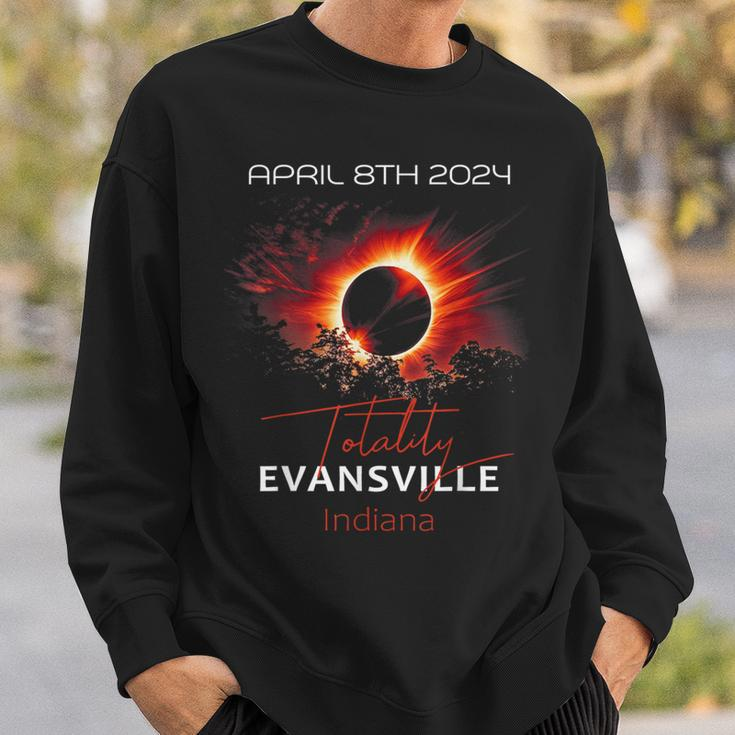 40824 Total Solar Eclipse 2024 Evansville Indiana Sweatshirt Gifts for Him