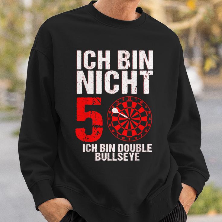 50 Geburtstag Geschenk Lustiges Dart Spruch Double Bullseye Sweatshirt Geschenke für Ihn