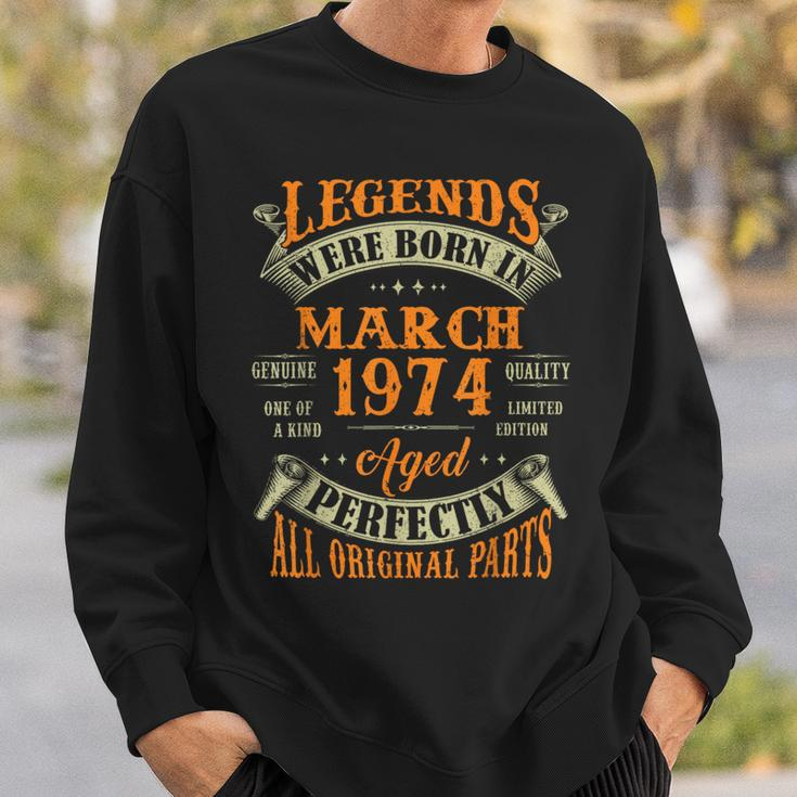 50Th Birthday Decoration Legends Born In March 1974 Sweatshirt Gifts for Him