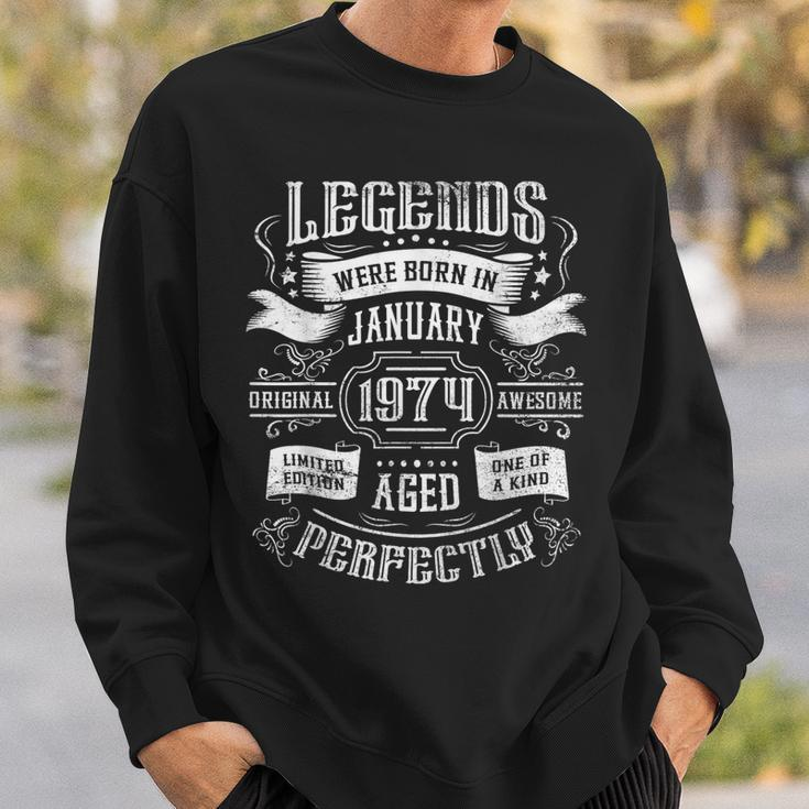 50Th Birthday Legends Were Born In January 1974 Sweatshirt Gifts for Him