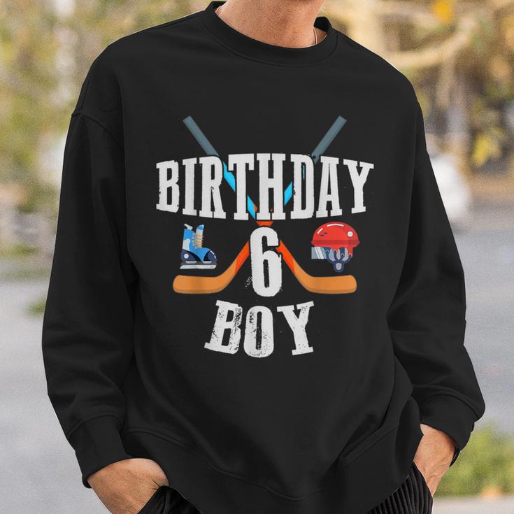 6 Geburtstag Junge Eishockey 6 Jahre Alt Geburtstag Squad Party Sweatshirt Geschenke für Ihn