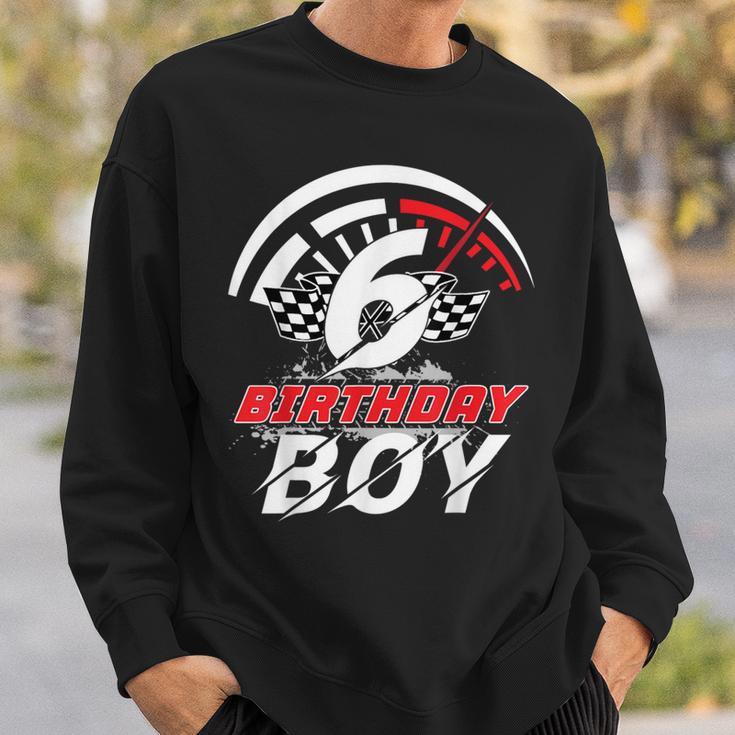 6 Year Old Race Car 6Th Birthday Boy Party Racing Pit Crew Sweatshirt Gifts for Him