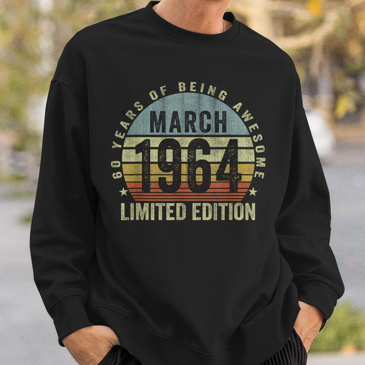 60 Years Old Vintage March 1964 60Th Birthday Retro Sweatshirt Gifts for Him