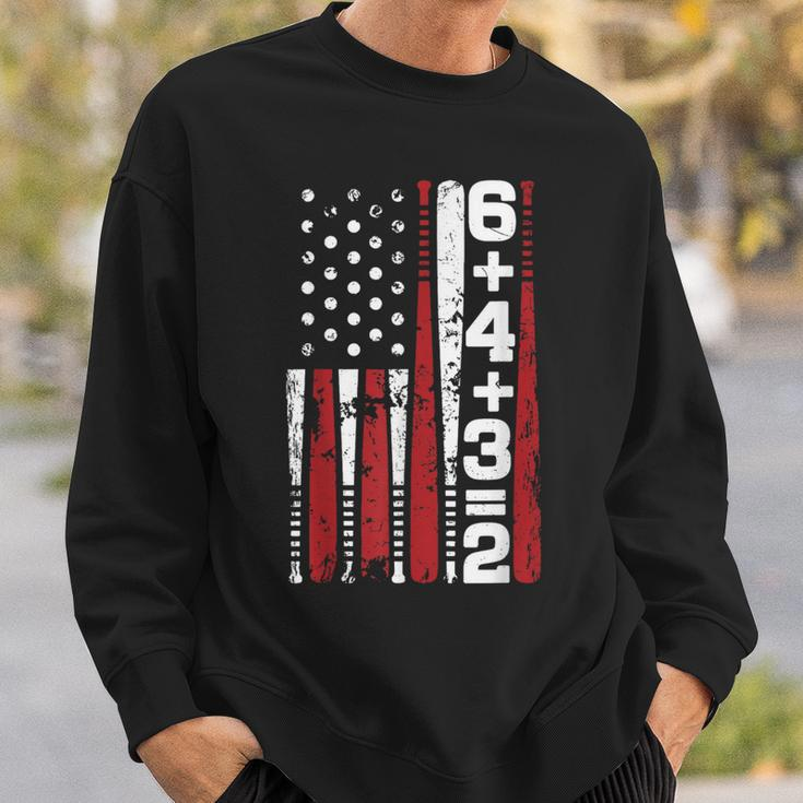 6432 Baseball Bat American Flag Boy Youth Women Sweatshirt Gifts for Him
