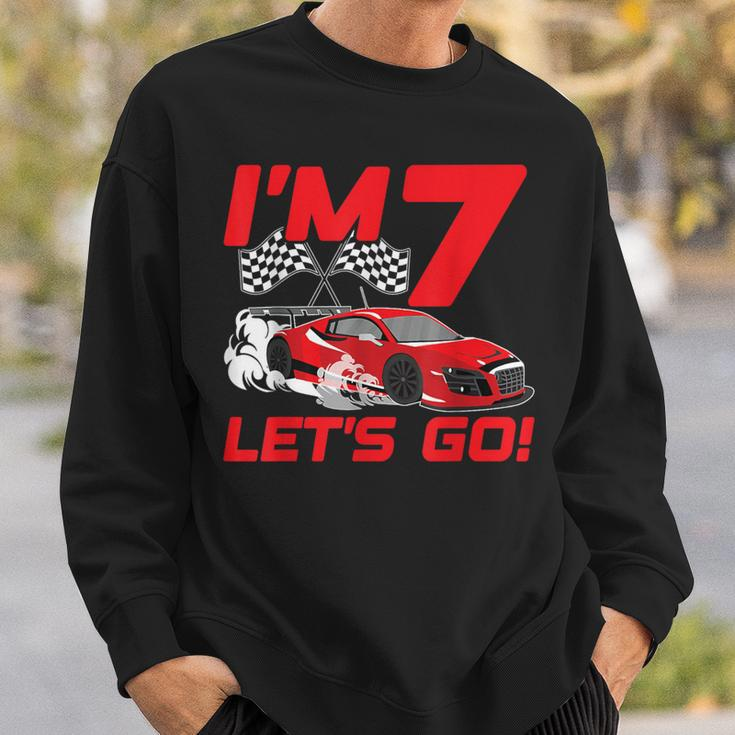 7 Year Old 7Th Racing Racecar Birthday Party Boys Girls Sweatshirt Gifts for Him