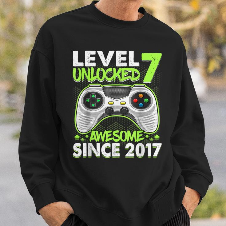 7 Year Old Boy Video Gamer Awesome Since 2017 7Th Birthday Sweatshirt Gifts for Him