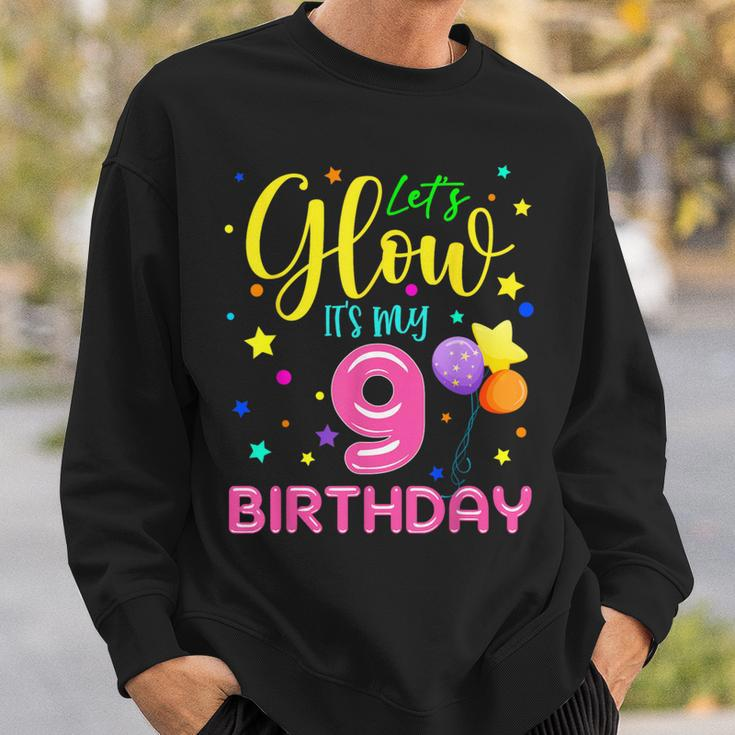 9Th B-Day Let's Glow It's My 9 Year Old Birthday Matching Sweatshirt Gifts for Him