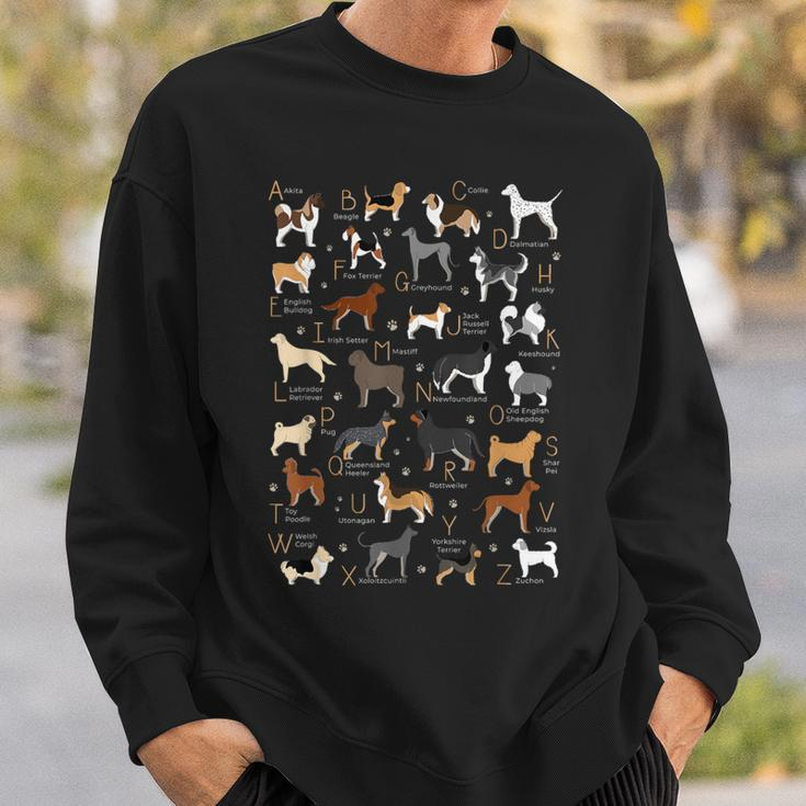 Abc Dog Breeds Identification A-Z Types Of Dogs Canine Sweatshirt Gifts for Him