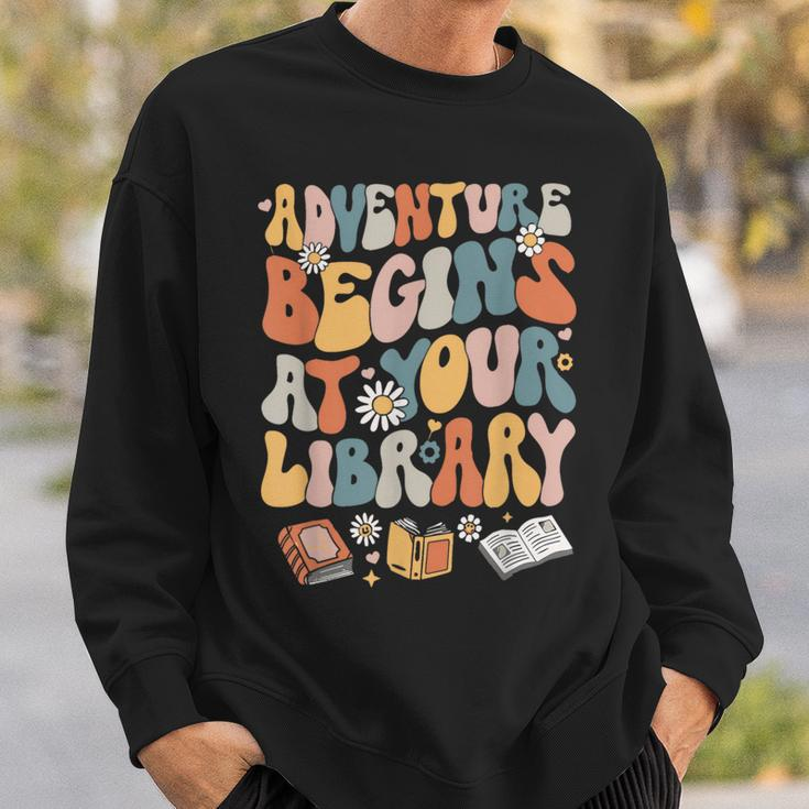 Adventure Begins At Your Library Summer Reading 2024 Flowers Sweatshirt Gifts for Him