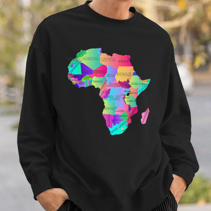 Africa Map With Boundaries And Countries Names Sweatshirt Gifts for Him