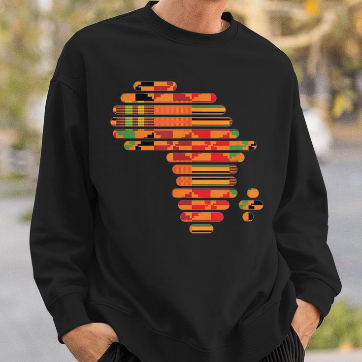 Africa Map Kente Pattern Ghana African Black Pride Sweatshirt Gifts for Him