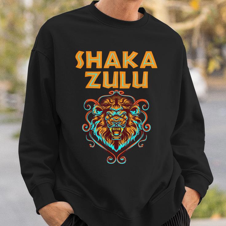 Africa Pride Zulu Warrior Shaka Lion African Tribe King Zulu Sweatshirt Gifts for Him