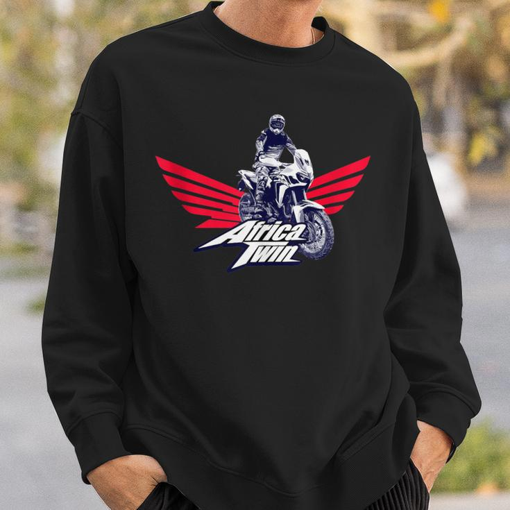 Africa Touring Twin Motorcycle Stripes Logo Sweatshirt Gifts for Him