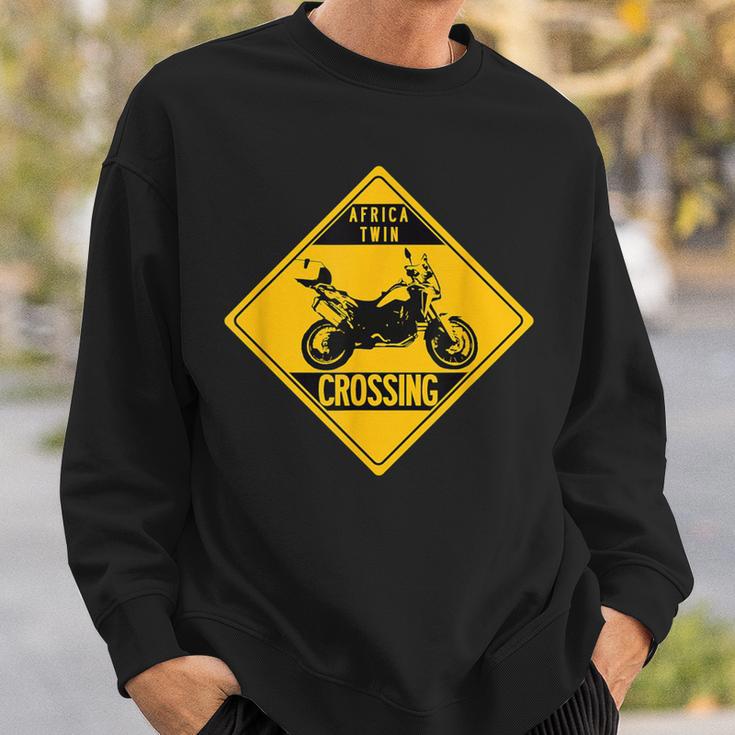 Africa Twin Crossing Sweatshirt für Motorradfans, Schwarzes Design Geschenke für Ihn