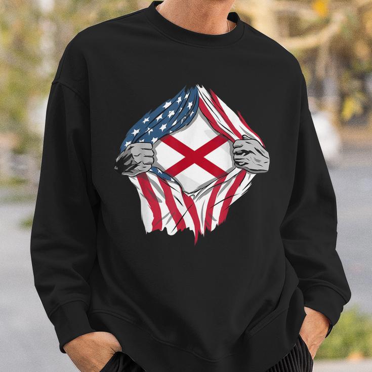 Alabama State Flag American Blood Inside Me Sweatshirt Gifts for Him