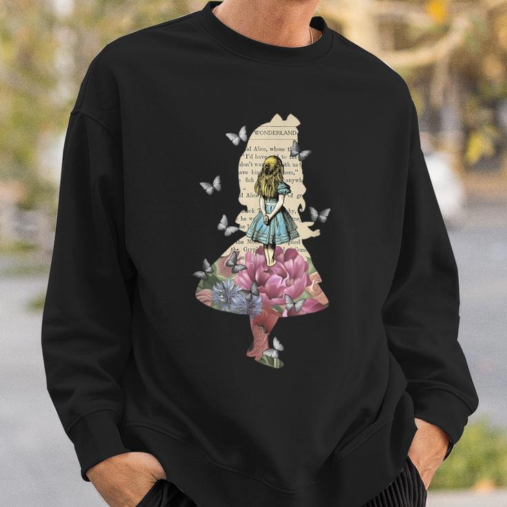 Alice In Wonderland Magical Garden -Intage Book Sweatshirt Geschenke für Ihn