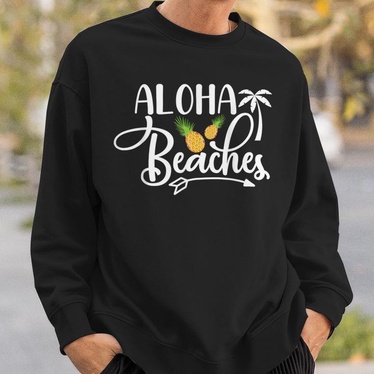 Aloha Beaches Tropisches Palmen & Früchte Design Sweatshirt Geschenke für Ihn